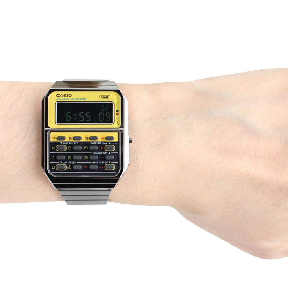 CASIO Heritage Colors CASIO CLASSIC CALCULATOR Wristwatch, Unisex, Men's/Women's, Digital, Yellow, CA-500WEGG-9B [Used]