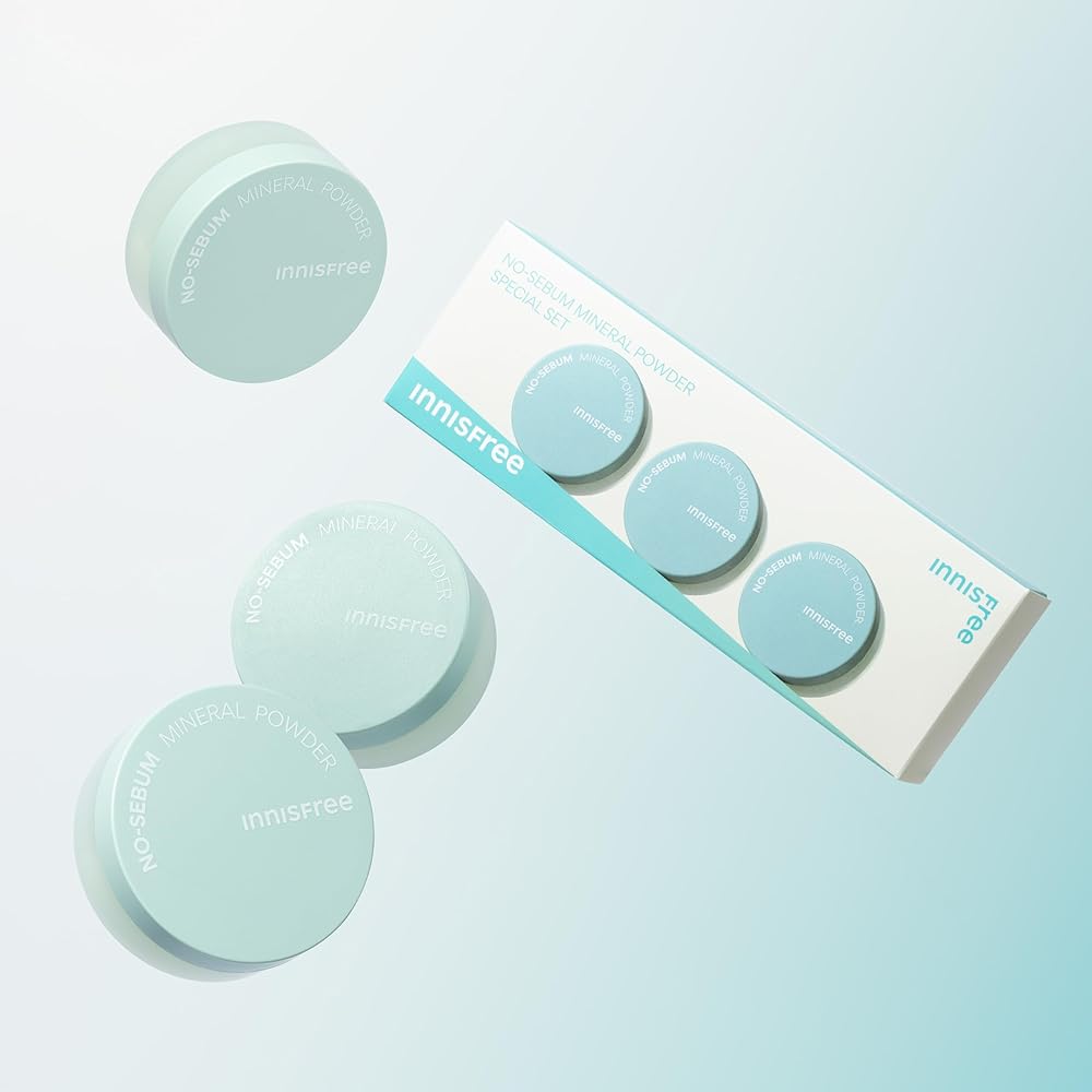 Innisfree No Sebum Mineral Powder 3-Pack Oil Control Mattifying Loose Powder 5g