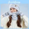 Gestricktes Mützen-Schal-Handschuh-Set Für den Winter Mit Wärme Für Damen