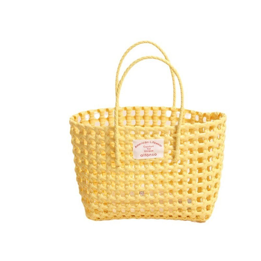 Bohemian Style Beach Tote Bag Vacation Style PVC Handbag Cute Vegetable Basket Bag Streetwear