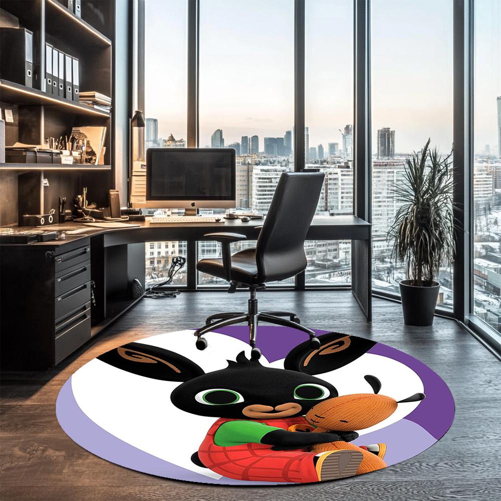 Bing Printed Round Rug Carpet Chair Rug Area Rug Entryway Doormats,for Office Chair Living Room Bedroom Kitchen Room.