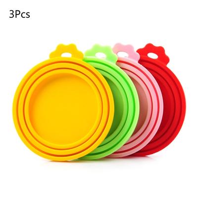 Reusable 3-in-1 Pet Food Can Silicone Cover Dogs Cats Storage Tin Can Lid Seal Cover Pet Food Storage Moisture-proof Lid