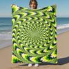 1PC Vortex PatternOutdoor Flannel Blanket - Soft Plush Decor for Picnics, camping, Bedroom, Playroom, Office, or Lunch Break 1286A