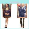 Fantasia Cosplay da Mona Lisa com Tecido de Poliéster para Halloween e Festas Temáticas
