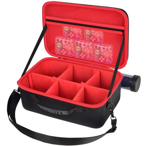 Deck Case, Card Case for Yu-Gi-Oh!, Pokemon, MTG, Duel Masters, and Other Card Games, with Playmat Holder and Shoulder Strap, Black (Case Only)