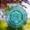 1 Stück 10-Zoll Hänge-Windspiel mit 360° Drehhaken - Lebhaftes Blau-Grünes Mandala-Design, Künstlerische Gartendekoration für Frühling & Sommer