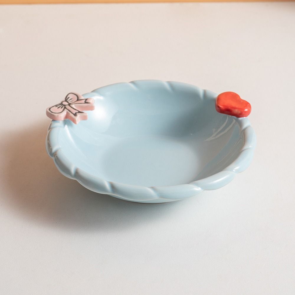 Ceramic Elevated Cat Bowl Cute Anti-Vomiting Pet Food Water Bowl Anti Slip Neck Protection Raised Pet Feeder Kitten/Puppy/Bunny