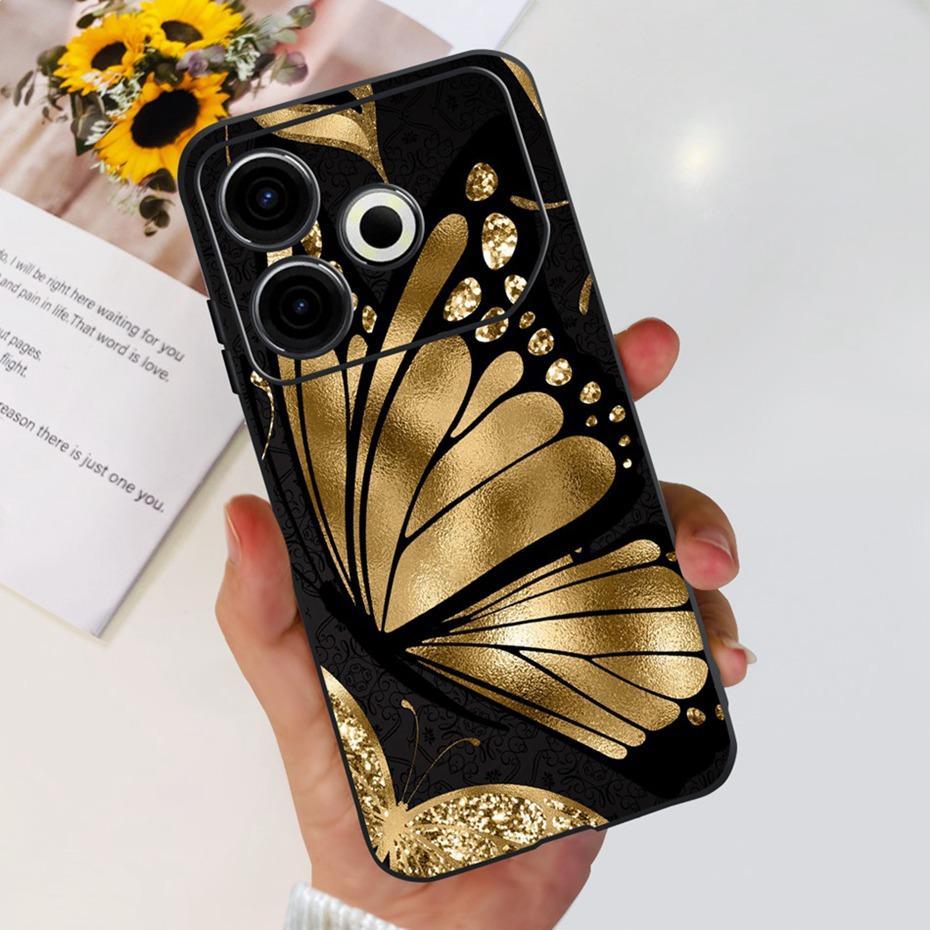 2024 Fashion Case For Tecno Pova 6 Neo Black Silicone Soft TPU Back Cover For Tecno Pova 6Neo 4G Phone Cases