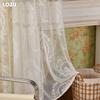 1PC LOZUJOJU French White Lace Curtain Retro Palace Style Sheer Curtain Solid Color Tulle for Living Room Bedroom Balcony Home Decor