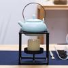 DECHOUS Iron Teapot Warmer, Insulated Rack, Candle Heater, Tea Ceremony Utensil Multi-Heater, Black, 12.8cm