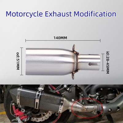 Modification de Pot d'Échappement de Moto Section Intermédiaire d'Échappement Adaptateur 28-32-38-45mm Section d'Échappement 51mm Installation non destructive
