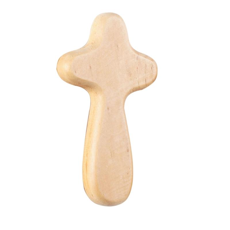 4 Inch Handheld Wooden Prayer Cross Easter Holding Cross Jewelry Making Comfort