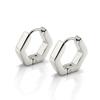 Surgical 316L Stainless Steel Heart Square Rectangular Geometric Stud Earrings For Women Men Boys and Girls Body Piercing Huggie