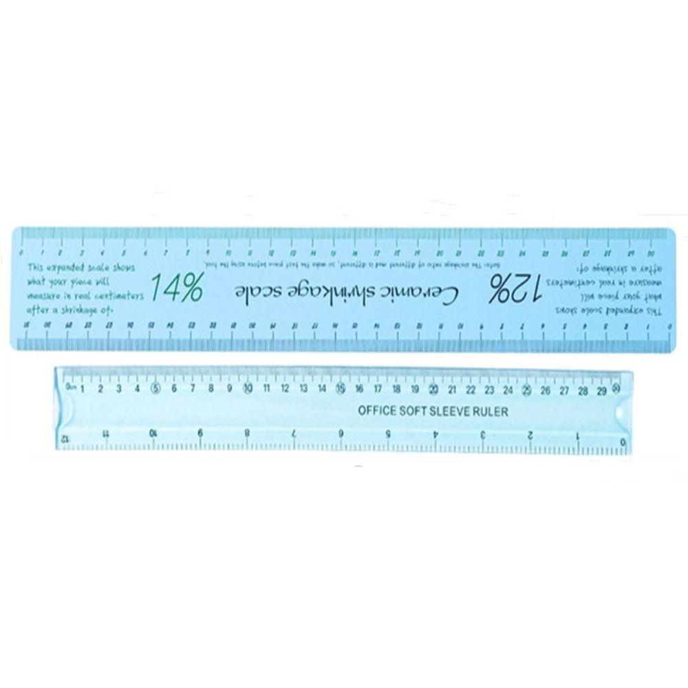Sky-blue Ceramic Measuring Ruler 37*5.5cm Clay Ruler  For Pottery Lovers