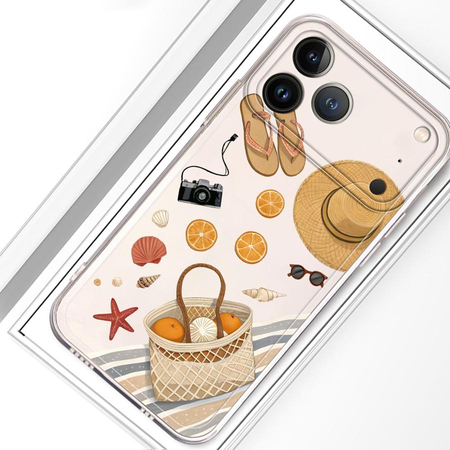 Case for iPhone 17 Pro Max 15 11 16 12 Mini 14 Plus 13 Pro 7 8 XR XS Max Air Soft Phone Cover Beach Travel