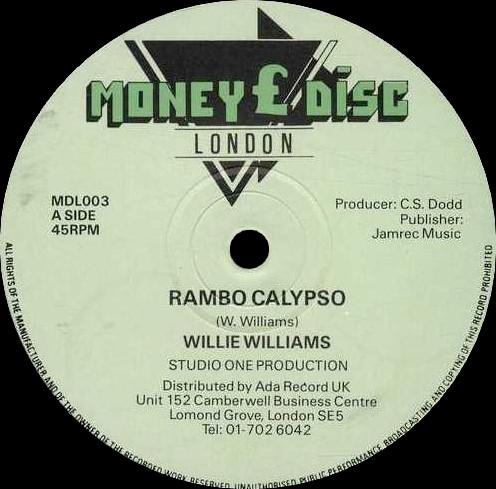 12inch Record WILLIE WILLIAMSKEITH MCCARTHY Rambo Calypso Everybody Rude MDL003 Jamaica Reggae Ska Dub Used