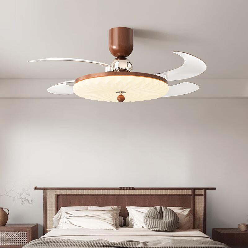 NuFeng Vintage Cream Style 42-inch Invisible Ceiling Fan Light with Tmall Genie
