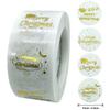 500Pcs Merry Christmas Stickers Pvc Black Background  Stamping Adhesive Labels Christmas Gift Sealing Stickers