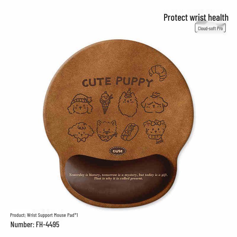 

Cartoon Puppy Wrist Rest Mouse Pad for Girls - Ergonomic Keyboard Desk Mat 253*230*4mm