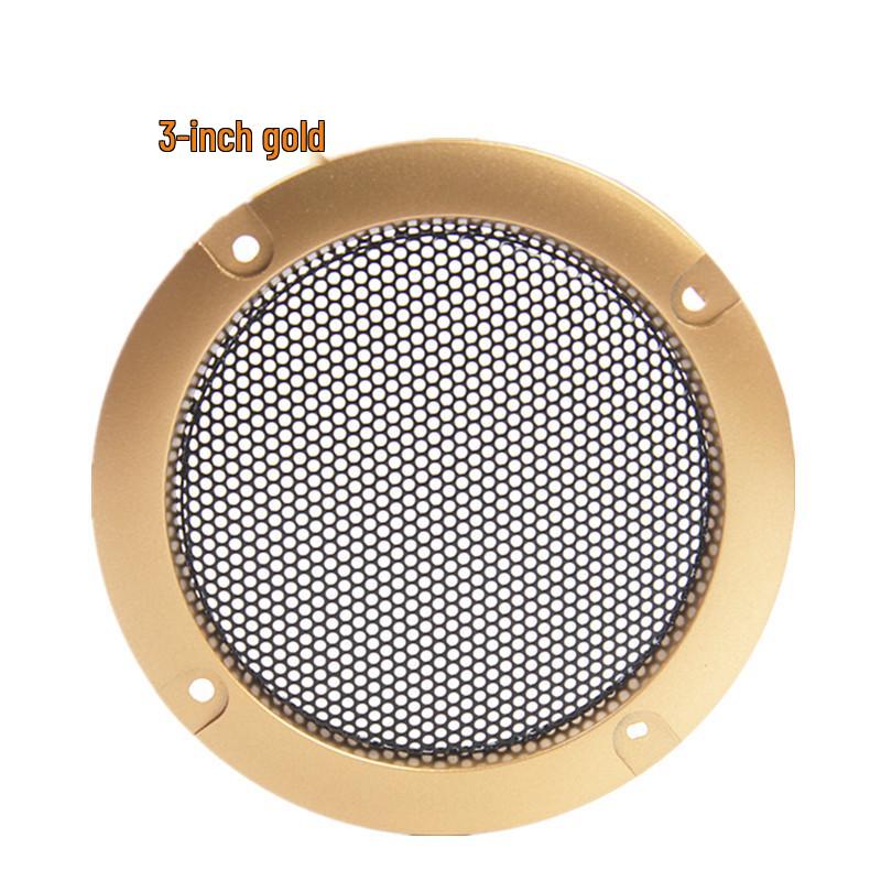 3-inch Car Speaker Grille Cover & Decorative Ring - Iron Mesh Electroacoustic Accessory.