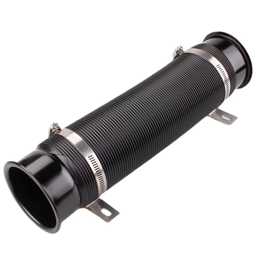 76MM Car Cold Air Turbo Intake Inlet Pipe Adjustable Flexible Duct Tube Hose Cold Feed Duct Pipe чёрный