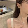 Japanese and Korean star stud earrings, sweet earrings, women's versatile earrings, women's fringed new trendy high-end exquisite rhinestones