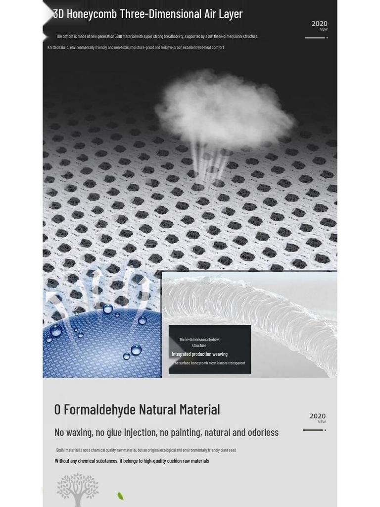 Breathable Bodhi Seed Car Seat Cushion - Universal 3-Piece Set for All Seasons and Office Use