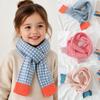 Plaid Pattern Baby Knitted Wool Scarf Windproof Thermal Winter Shawl Neckerchief Autumn Winter