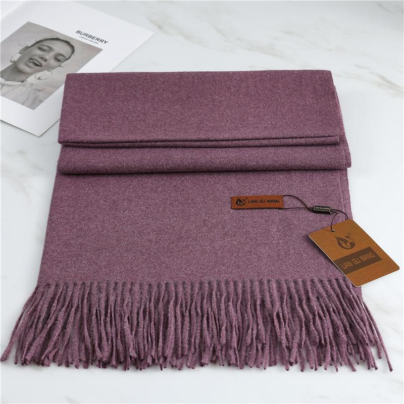 Scarf Imitation Cashmere 29 Colors Thick Warm Solid Color Scarf Shawl Women'S Winter Fashion Tassel Versatile Scarf Men
