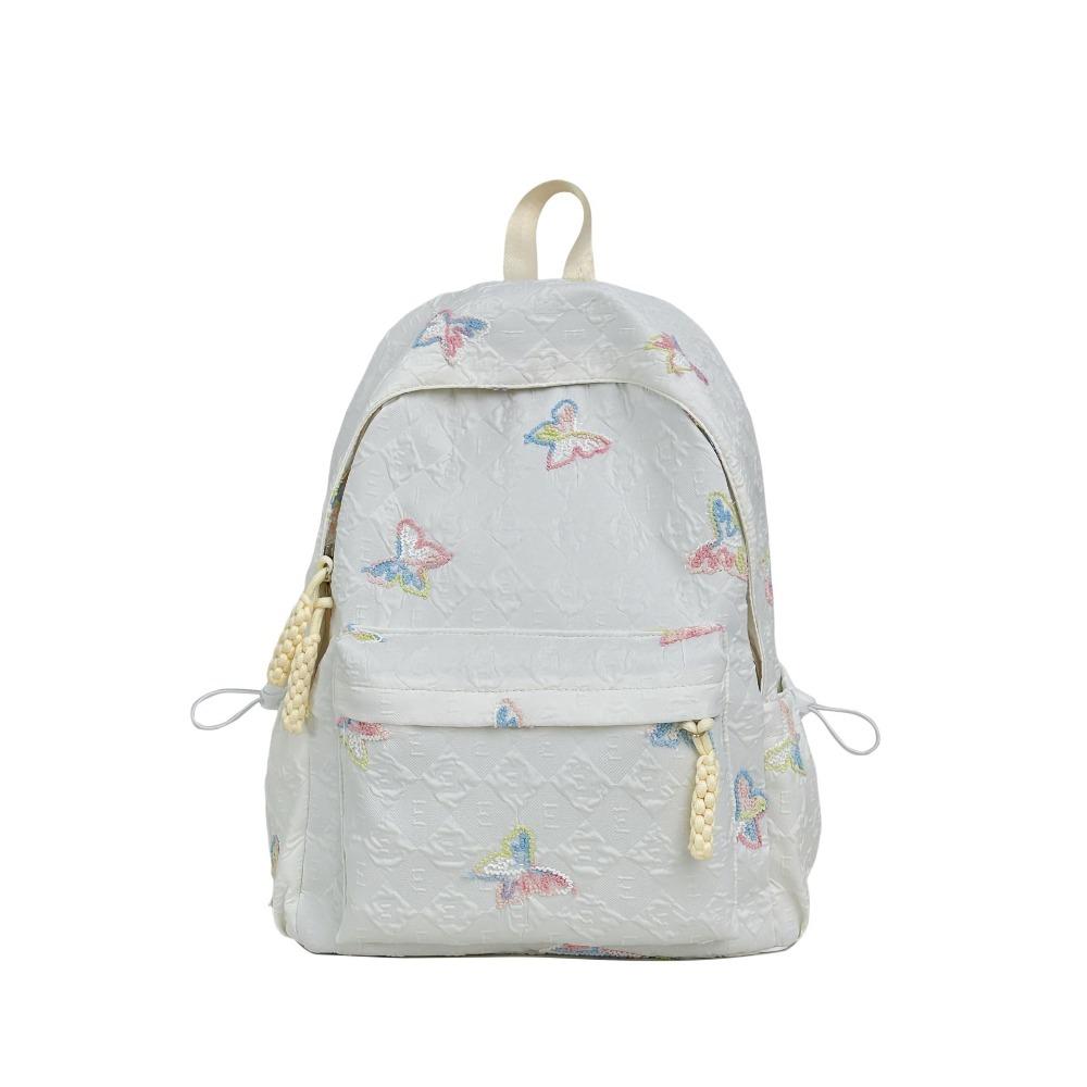 Small fresh and cute student backpack, new butterfly schoolbag, high-value female junior high school versatile large-capacity backpack белый