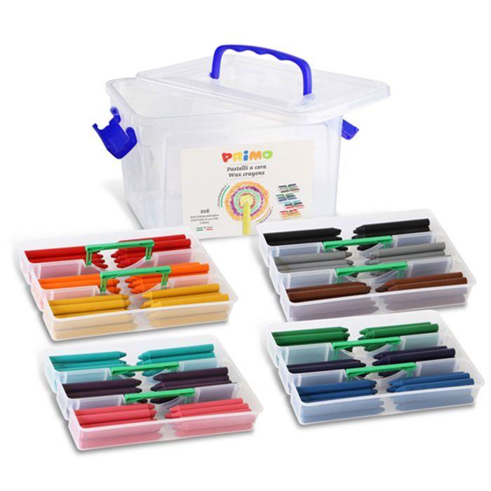 Crayons à la cire - PRIMO - Boîte de 216 - Multicolore - Écologique - Pour enfants