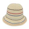 Spring and summer new hollow knitted bucket hat women's face small color striped fashion basin hat casual bucket hat
