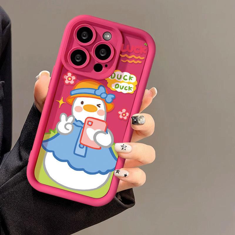 Bier flower duckling for iPhone17proMax cartoon phone case 14 Apple 13 creative 12/15