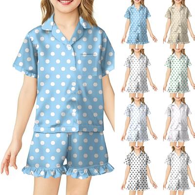 Children's Home Clothes Pajamas Set Short-sleeved Top Shorts Two-piece Set Outer Wear Play Cardigan Clothes