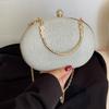 Luxury Shell Design Chain Crossbody Bag Bright Elegant Women Clutch Handbags for Wedding/Party/Banquet