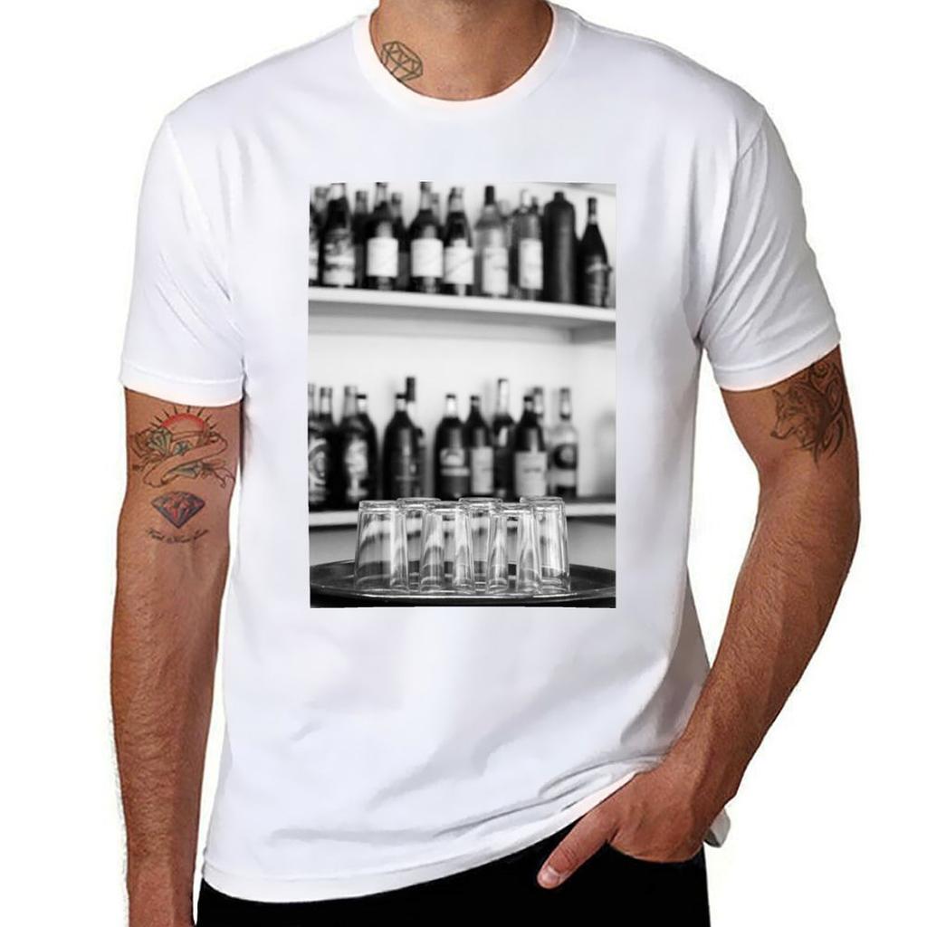 Spirituosenflaschen T-Shirt Weiche Haptik Basic Baumwoll-T-Shirt