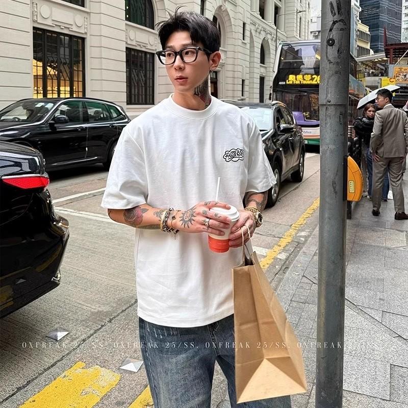 Short Sleeve T Summer T-shirt for Young Men and Women ins Trendy Street Style Loose Crew Neck Top with Trendy Print Versatile T T-shirt