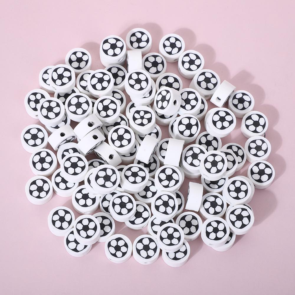 Sportball Tonperlen: Fußball, Rugby, Volleyball & Billard DIY Schmuckzubehör