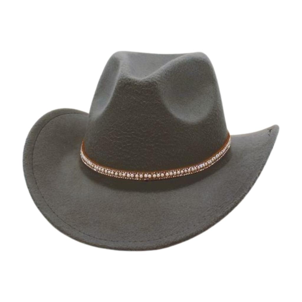 Tibetan Jazz Hat Woolen Shiny Belt Celebrity Style Retro Cowboy Hat Western Cowboy Hat