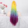 Ponytails Rainbow Ombre Gradient Color Long Curly Ponytail Hair Extension with Claw Instant Styling Hairpiece for Women