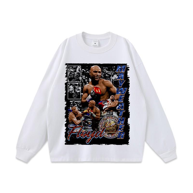 Übergroßes Streetwear Langarm-T-Shirt Herren Damen - Gewaschene Baumwolle Grafikdruck Lockerer Sitz Hip Hop Stil