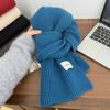Fashion Keep Warm Cross Scarf Woolen Korean Style Knit Scarf Thicken Vibes Neck Scarf Women
