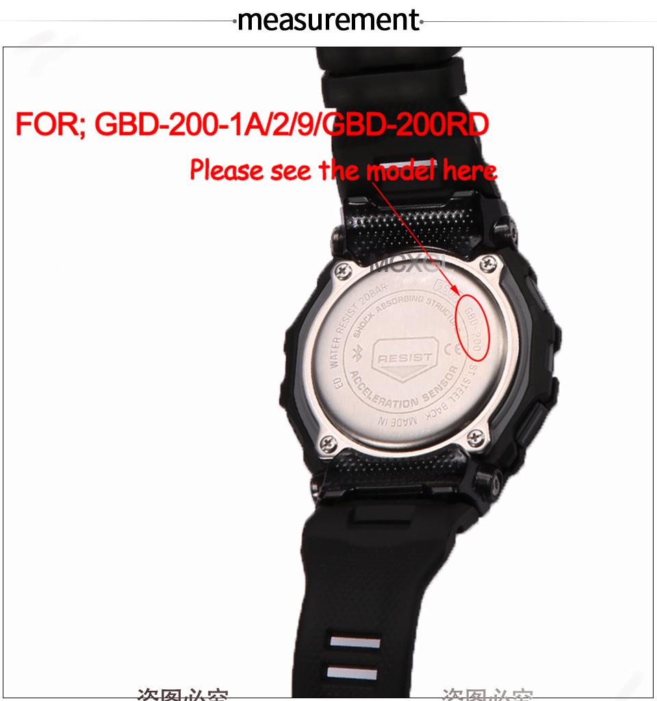 GBD-200 Harz-Uhrenarmband für Casio G-Shock Herren GBD200 G-Squad GBD-200-1JF GBD200RD-4 Herren Sport-Uhrarmband Armband