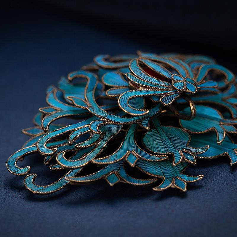 Original Designer Craftsmanship Handmade Filigree Brooch Chinese Retro Palace Style Neutral Men And Women Charm  Jewelry