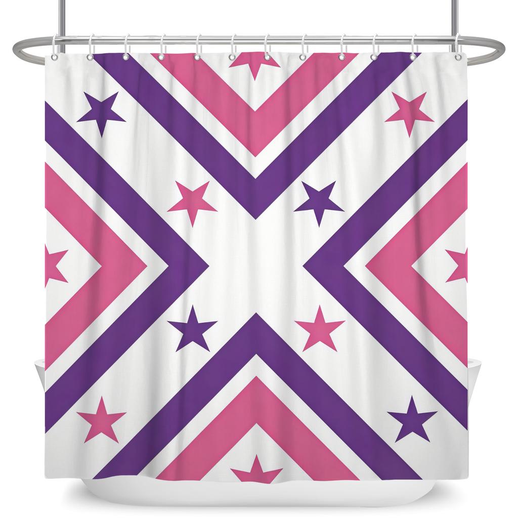 3d Bathroom Curtains Colorful Geometry Shower Curtains Waterproof Polyester Fabric With Hooks Home Decor Washable Bath Curtain