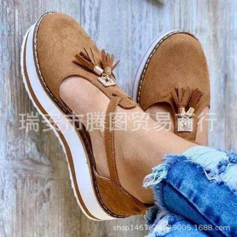 

Shoes women s single shoes platform-soled large-size fringed sandals 35