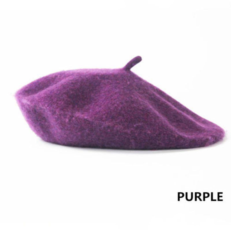 Stylish Women Solid Wool Beret French Artist Beanie Hat For Cozy Winter Days