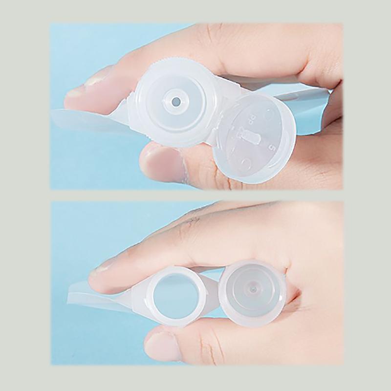 Sacchetto di imballaggio a conchiglia trasparente in plastica con beccuccio verticale, borsa da viaggio portatile per trucco fluido per lozione e shampoo