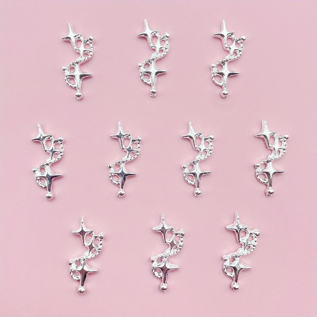 10pcs Star Nail Charms Nail Art Accessories Nail Art Supplies For Women And Girls Nail Jewelry