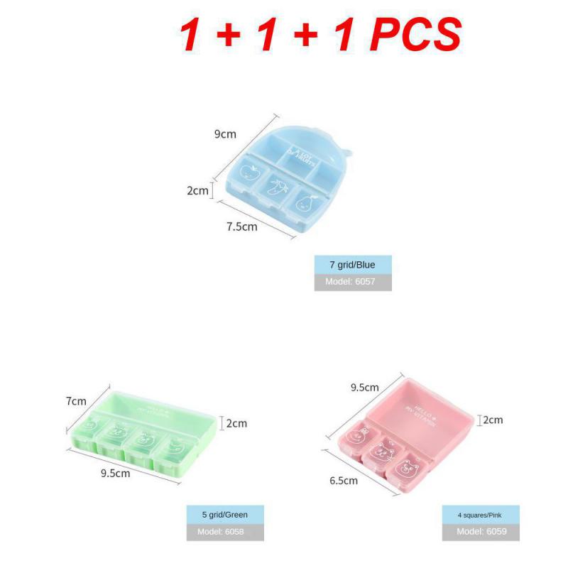 1/2/3PCS Compartment Storage Portable Dustproof Multipurpose Health Care Small Box Grid Design Storage Box